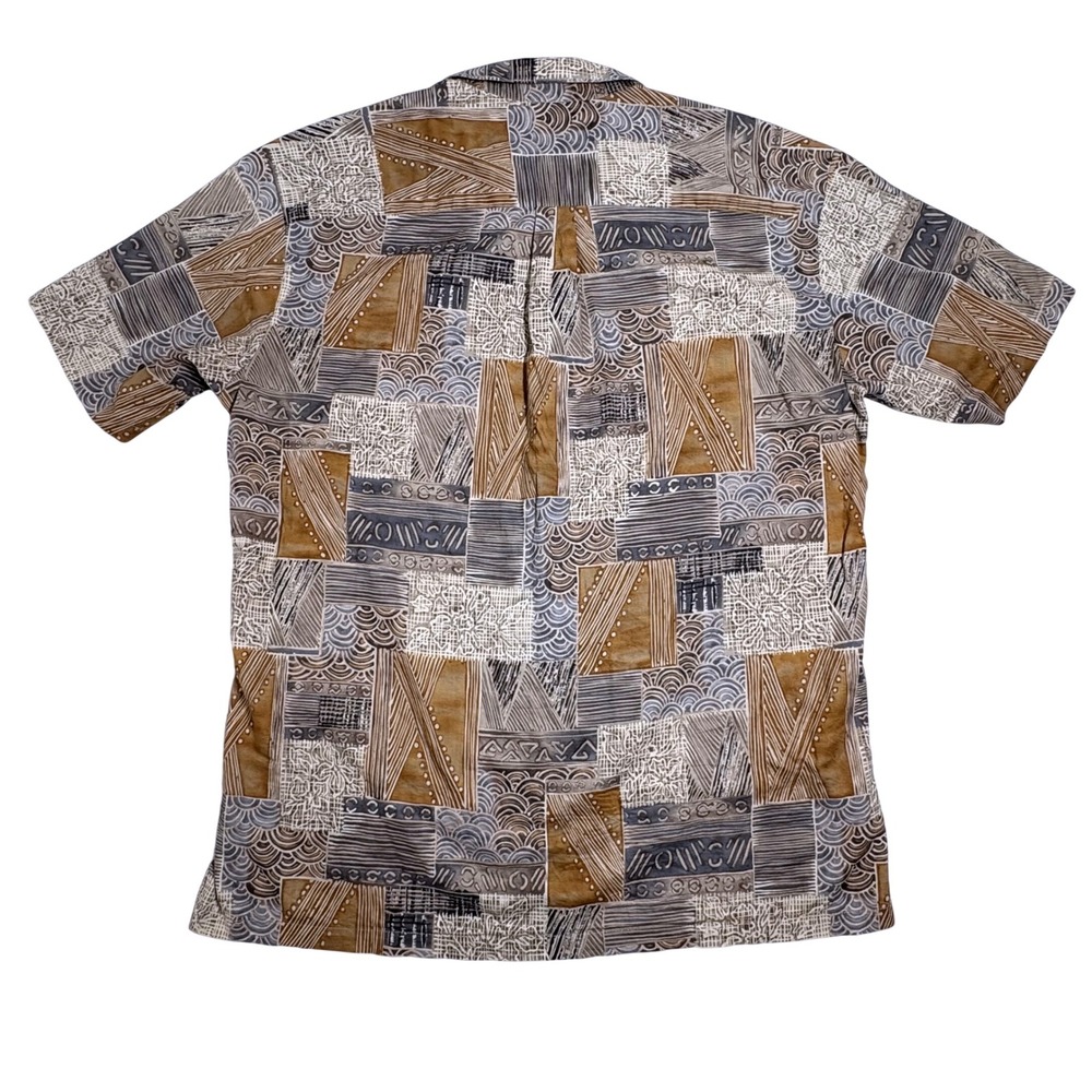 Tori Richard Mens XL Cotton Lawn Shirt Geometric Patchwork Made in Hawaii 8180 - Picture 3 of 9
